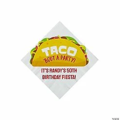 Flash Sale 😀 Personalized Taco Bout Beverage Napkins – 50 Pc. ✔️
