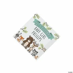 Discount 😀 Personalized Woodland Baby Shower Paper Beverage Napkins - 50 Pc. 💯