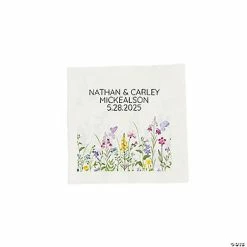 New 🔥 Personalized Garden Flower Beverage Napkins – 50 Pc. 🎁