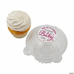 New 👍 Personalized Baby Shower Clear Cupcake Clamshells - 12 Pc. ✨