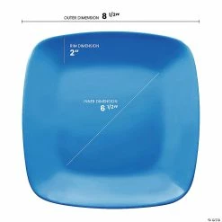 Best deal ⭐ 8.5" Blue Flat Rounded Square Disposable Plastic Buffet Plates (50 Plates) 😉 -Party Tableware Shop 8 5 blue flat rounded square disposable plastic buffet plates 50 plates14274026 a03