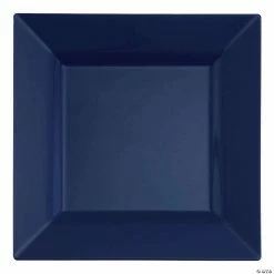 Promo 🌟 9.5" Midnight Blue Square Plastic Dinner Plates (40 Plates) ⭐
