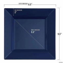 Promo 🌟 9.5" Midnight Blue Square Plastic Dinner Plates (40 Plates) ⭐ -Party Tableware Shop 9 5 midnight blue square plastic dinner plates 40 plates14275063 a02