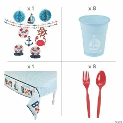 Wholesale ⭐ Ahoy It’s a Boy Nautical Baby Shower Tableware Kit for 8 Guests - 100 Pc. 😉 -Party Tableware Shop ahoy it s a boy nautical baby shower tableware kit for 8 guests 100 pc 13973027 a02