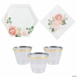 Flash Sale π Blush Floral Tableware Kit for 24 Guests π