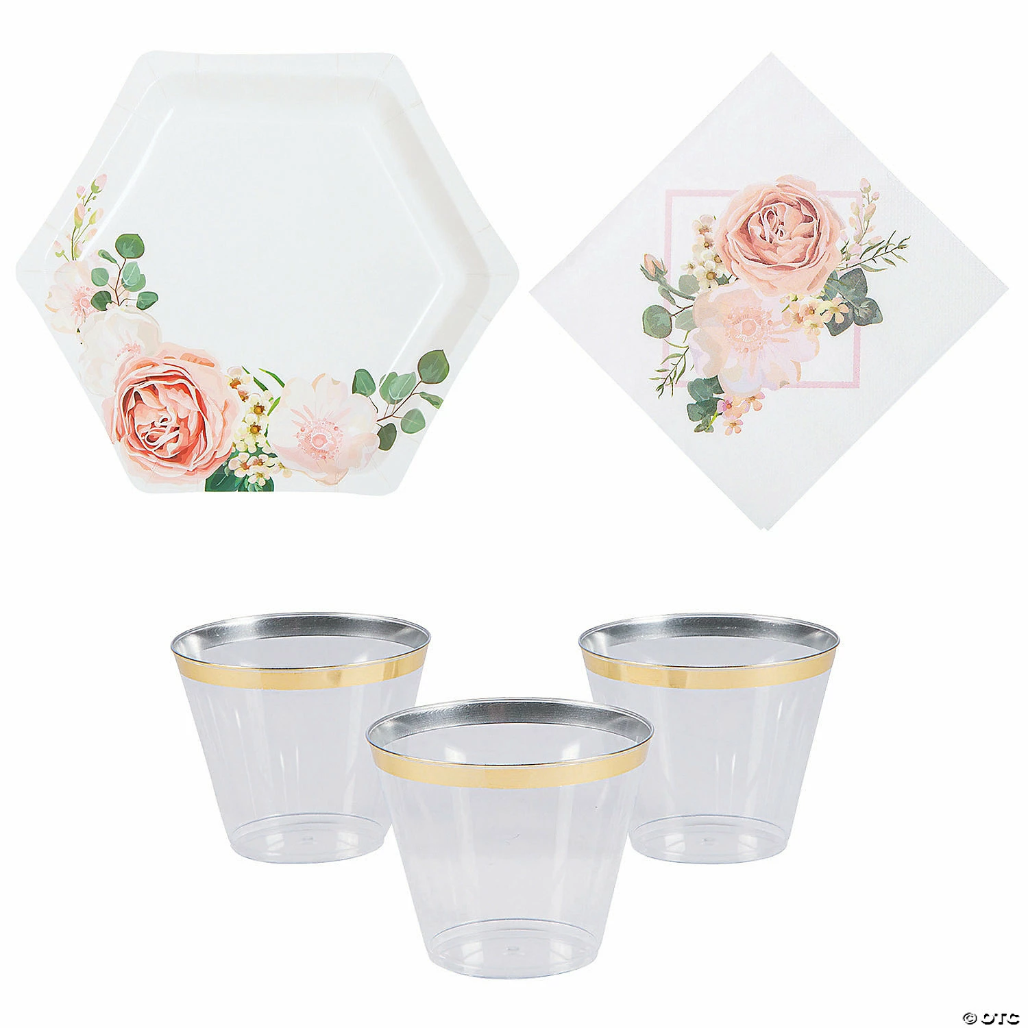 Flash Sale π Blush Floral Tableware Kit for 24 Guests π 1 Flash Sale π Blush Floral Tableware Kit for 24 Guests π