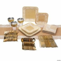 Buy π Burlap and Lace Party Tableware for 24 Guests π