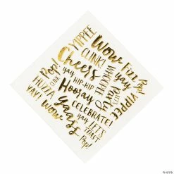 Buy 👏 Celebration Gold Beverage Napkins - 16 Pc. 🎁