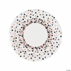 Cheap ⌛ Confetti Design Paper Dinner Plates - 8 Ct. 👍