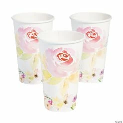 Cheapest 🌟 Garden Party Floral Pastel Paper Cups - 24 Pc. 🧨
