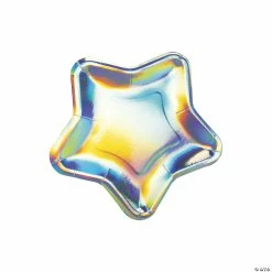 Buy 💯 Iridescent Out of This World Star-Shaped Paper Dessert Plates - 8 Ct. 🧨
