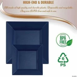 Deals 🎁 Kaya Collection 9.5" Blue Square Plastic Dinner Plates (120 Plates) 💯 -Party Tableware Shop kaya collection 9 5 blue square plastic dinner plates 120 plates14144899 a05