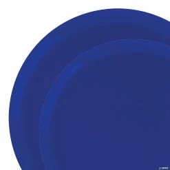 Outlet 🛒 Light Blue Flat Round Disposable Plastic Dinnerware Value Set (40 Dinner Plates + 40 Salad Plates) ❤️