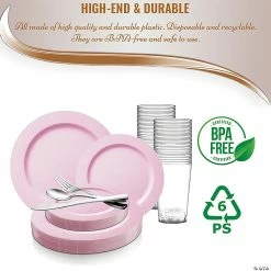 Discount 😉 Matte Pink Round Disposable Plastic Dinnerware Value Set (60 Settings) ⌛ -Party Tableware Shop matte pink round disposable plastic dinnerware value set 60 settings14274074 a03