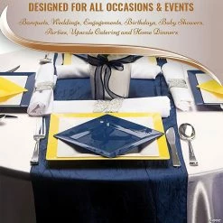 Outlet 😍 Midnight Blue Square Plastic Dinnerware Value Set (20 Settings) 🌟 -Party Tableware Shop midnight blue square plastic dinnerware value set 20 settings14274821 a05