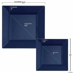 Flash Sale 🤩 Midnight Blue Square Plastic Dinnerware Value Set (40 Dinner Plates + 40 Salad Plates) 🧨 -Party Tableware Shop midnight blue square plastic dinnerware value set 40 dinner plates 40 salad plates14274855 a02