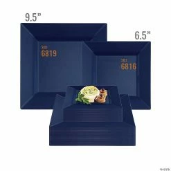 Flash Sale 🤩 Midnight Blue Square Plastic Dinnerware Value Set (40 Dinner Plates + 40 Salad Plates) 🧨 -Party Tableware Shop midnight blue square plastic dinnerware value set 40 dinner plates 40 salad plates14274855 a03