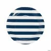Discount ⭐ Navy Striped Paper Dinner Plates - 25 Ct. 👏