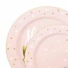 Cheapest 😍 Pink and Gold 🥳 Birthday Round Disposable Plastic Dinnerware Value Set (40 Dinner Plates + 40 Salad Plates) 🧨