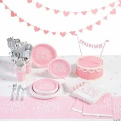 Coupon π€© Pink Heart Baby Shower Tableware Kit for 24 Guests βοΈ
