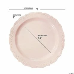 Hot Sale 😀 Pink Vintage Round Disposable Plastic Dinnerware Value Set (120 Dinner Plates + 120 Salad Plates) 😍 -Party Tableware Shop pink vintage round disposable plastic dinnerware value set 120 dinner plates 120 salad plates14274877 a02
