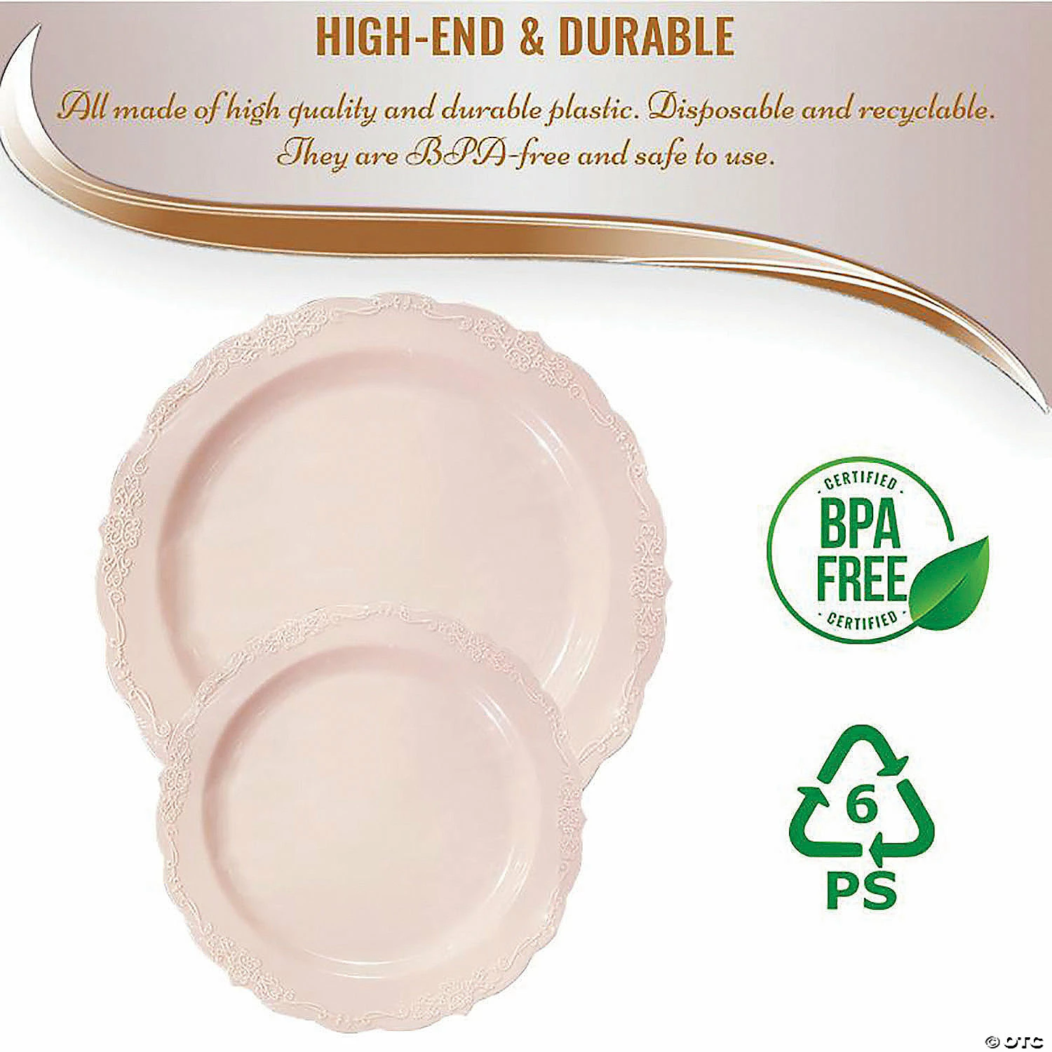 Top 10 π Pink Vintage Round Disposable Plastic Dinnerware Value Set (40 Dinner Plates + 40 Salad Plates) π₯° 5 Top 10 π Pink Vintage Round Disposable Plastic Dinnerware Value Set (40 Dinner Plates + 40 Salad Plates) π₯° - Image 5