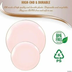 Buy 🎁 Pink with Gold Organic Round Disposable Plastic Dinnerware Value Set (120 Dinner Plates + 120 Salad Plates) 😉 -Party Tableware Shop pink with gold organic round disposable plastic dinnerware value set 120 dinner plates 120 salad plates14274454 a05