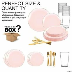 Cheap 🤩 Pink with Gold Organic Round Disposable Plastic Dinnerware Value Set (60 Settings) 🧨 7 Cheap 🤩 Pink with Gold Organic Round Disposable Plastic Dinnerware Value Set (60 Settings) 🧨 -Party Tableware Shop pink with gold organic round disposable plastic dinnerware value set 60 settings14274440 a02