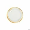 Wholesale 👍 Premium Plastic Dessert Plates with Ornate Gold Trim - 25 Ct. 🔥