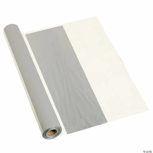 Buy 😉 Silver & White Striped Plastic Tablecloth Roll ✔️ -Party Tableware Shop silver and white striped plastic tablecloth roll13891839