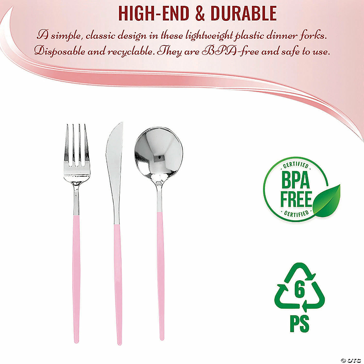 Coupon ⭐ Silver with Pink Handle Moderno Disposable Plastic Cutlery Set - Spoons, Forks and Knives (240 Guests) 🤩 3 Coupon ⭐ Silver with Pink Handle Moderno Disposable Plastic Cutlery Set - Spoons, Forks and Knives (240 Guests) 🤩 - Image 3