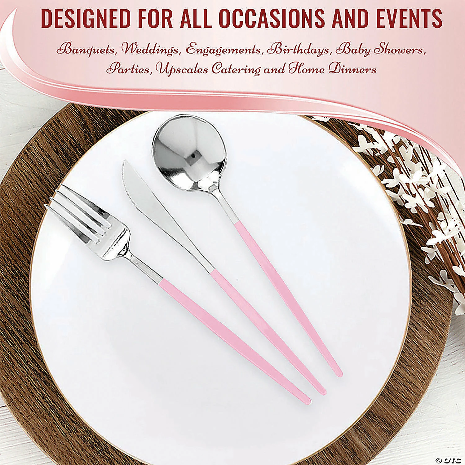 New π Silver with Pink Handle Moderno Disposable Plastic Cutlery Set - Spoons, Forks and Knives (60 Guests) π₯° 4 New π Silver with Pink Handle Moderno Disposable Plastic Cutlery Set - Spoons, Forks and Knives (60 Guests) π₯° - Image 4