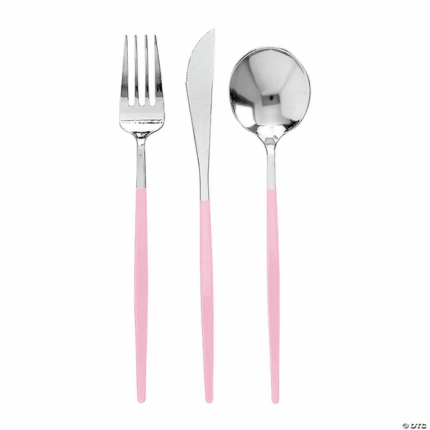 New π Silver with Pink Handle Moderno Disposable Plastic Cutlery Set - Spoons, Forks and Knives (60 Guests) π₯° 1 New π Silver with Pink Handle Moderno Disposable Plastic Cutlery Set - Spoons, Forks and Knives (60 Guests) π₯°