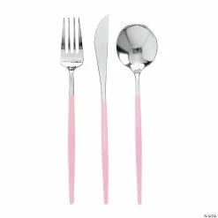 Best reviews of ๐ Silver with Pink Handle Moderno Disposable Plastic Dinner Spoons (140 Spoons) ๐