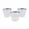 New 🛒 Small Plastic Cups with Silver Trim - 24 Pc. 🧨