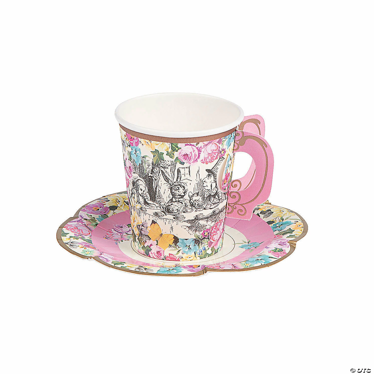 New 🛒 Talking Tables Truly Alice in Wonderland Floral Paper Cups with Saucers - 12 Pc. 🌟 1 New 🛒 Talking Tables Truly Alice in Wonderland Floral Paper Cups with Saucers - 12 Pc. 🌟