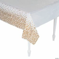 Buy ๐ White with Gold Dots Tablecloth ๐